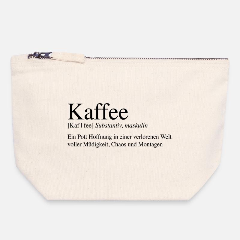 Kaffee - Ein Pott Hoffnung ... - Canvas Reißverschluss-Täschchen (18 x 19 cm) - Naturweiß