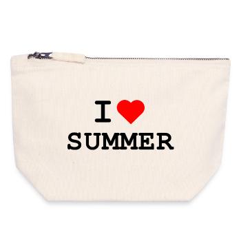 Ich liebe Sommer - I love Summer - Canvas Reißverschluss-Täschchen (18 x 19 cm) - Naturweiß - Vorne