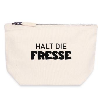 Halt die Fresse - Cooler Spruch - Canvas Reißverschluss-Täschchen (18 x 19 cm) - Naturweiß - Vorne
