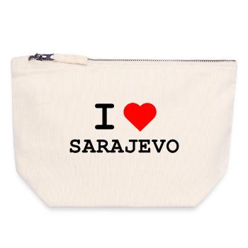 I love Sarajevo - Ich liebe Sarajevo - Canvas Zip Pouch 18 x 19 cm - nature - Front