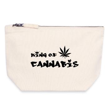 le roi du cannabis - Pochette zippée en toile 18 x 19 cm - blanc naturel - Devant