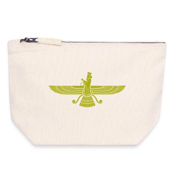 Faravahar-Flügelsymbol Iran Persien - Canvas Reißverschluss-Täschchen (18 x 19 cm) - Naturweiß - Vorne
