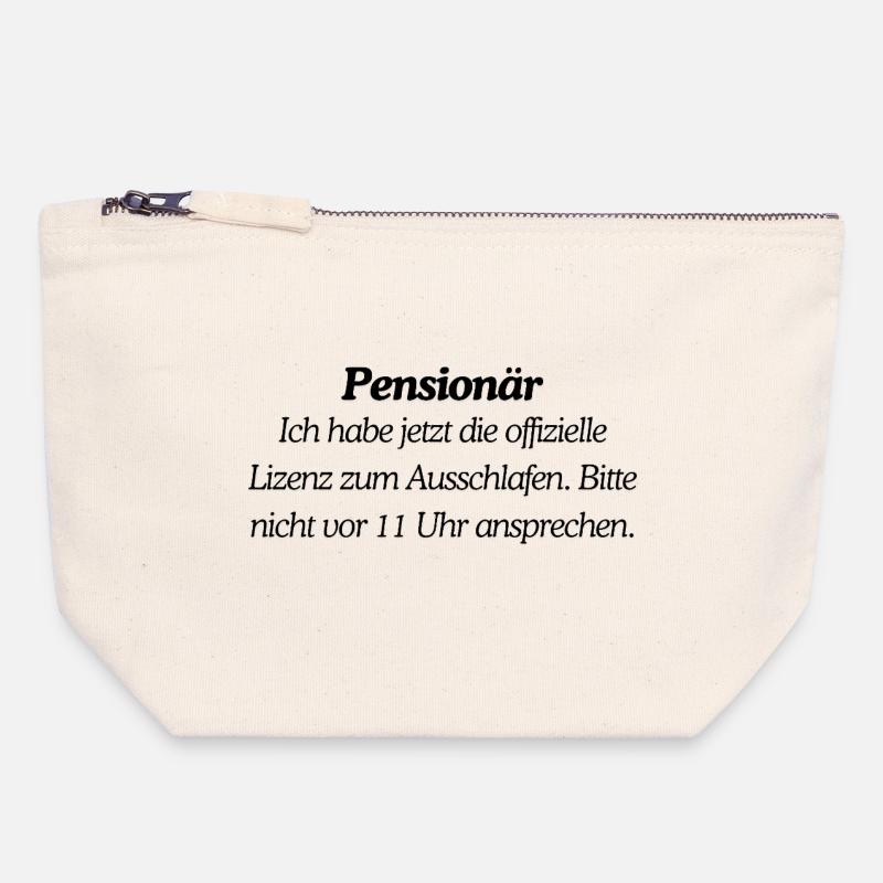Finally a pensioner - Canvas Zip Pouch 18 x 19 cm - nature