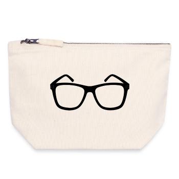 Lunettes - Pochette zippée en toile 18 x 19 cm - blanc naturel - Devant