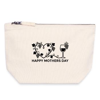 Happy Mothers Day Wine Heart Mother's Day - Canvas Zip Pouch 18 x 19 cm - nature - Front