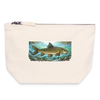 Barbel Fishing Fishing - Canvas Zip Pouch 18 x 19 cm - nature - Front