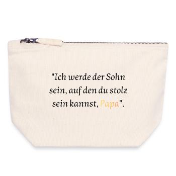 Promise to dad: Proud son - Canvas Zip Pouch 18 x 19 cm - nature - Front
