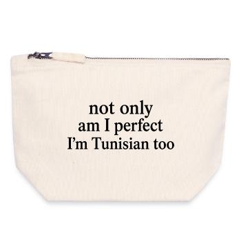Perfect and Tunisian Humor | Tunisia Pride Gift - Canvas Zip Pouch 18 x 19 cm - nature - Front