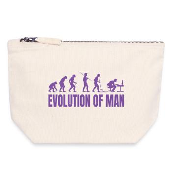 Programmer Computer Freak Evolution Retro - Canvas Zip Pouch 18 x 19 cm - nature - Front
