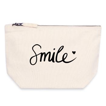 Smile! - Canvas Zip Pouch 18 x 19 cm - nature - Front