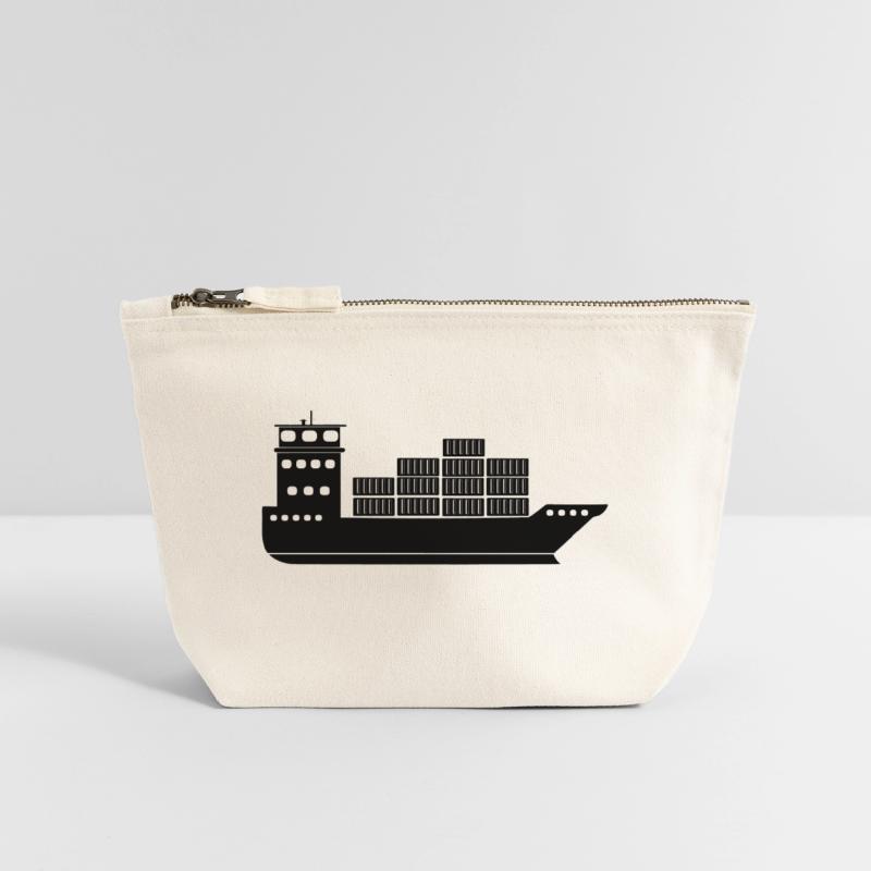 Seecontainerschiff oder Boot mit Containern Canvas Reißverschluss-Täschchen (18 x 19 cm)