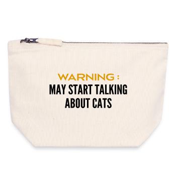 Attention can talk about cats - Canvas Zip Pouch 18 x 19 cm - nature - Front