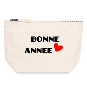 HAPPY NEW YEAR. NEW YEAR'S EVE. BEST WISHES - Canvas Zip Pouch 18 x 19 cm - nature - Front
