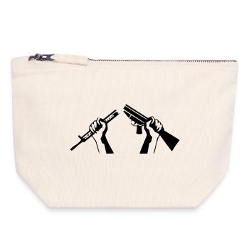 Zerbrochenes Gewehr - Friedenssymbol - Canvas Reißverschluss-Täschchen (18 x 19 cm) - Naturweiß - Vorne