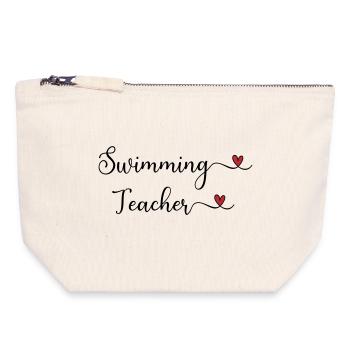 Moniteur de natation - Pochette zippée en toile 18 x 19 cm - blanc naturel - Devant