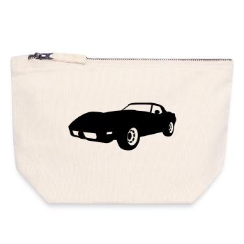 US Classic Car - Canvas Reißverschluss-Täschchen (18 x 19 cm) - Naturweiß - Vorne