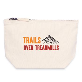 Trailrunning - Trails über Laufbänder - Canvas Reißverschluss-Täschchen (18 x 19 cm) - Naturweiß - Vorne
