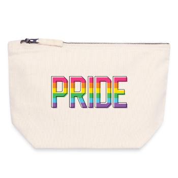 Mois de la fierté LGBT - Fierté! - Pochette zippée en toile 18 x 19 cm - blanc naturel - Devant