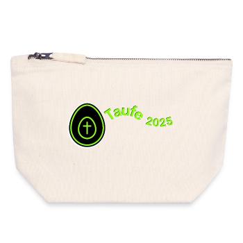 Baptism 2025 Cross in the Egg Light Green Landscape - Canvas Zip Pouch 18 x 19 cm - nature - Front