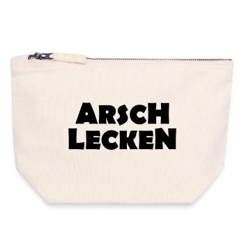 Léchage de cul - Pochette zippée en toile 18 x 19 cm - blanc naturel - Devant