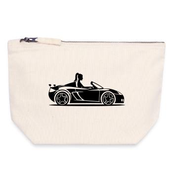 Convertible Car Car Woman - Canvas Zip Pouch 18 x 19 cm - nature - Front