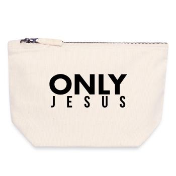 Only Jesus - Canvas Zip Pouch 18 x 19 cm - nature - Front