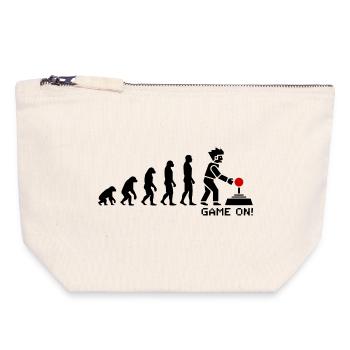 Evolution zum Gamer Pixel Look - Canvas Reißverschluss-Täschchen (18 x 19 cm) - Naturweiß - Vorne