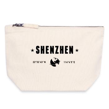Shenzhen China Coordinates Planet Earth - Canvas Zip Pouch 18 x 19 cm - nature - Front
