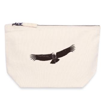 Kondor - Pochette zippée en toile 18 x 19 cm - blanc naturel - Devant