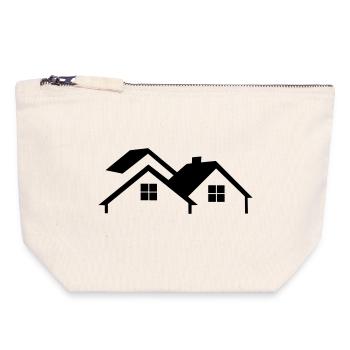 House logo simple - Canvas Zip Pouch 18 x 19 cm - nature - Front