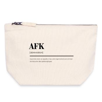 Définition humoristique de l'AFK' Gamer - Pochette zippée en toile 18 x 19 cm - blanc naturel - Devant