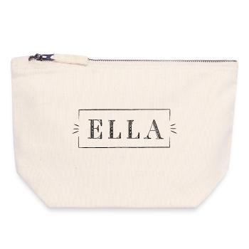 ELLA - name in a frame - Canvas Zip Pouch 18 x 19 cm - nature - Front