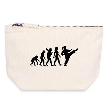 Karate Evolution - Canvas Zip Pouch 18 x 19 cm - nature - Front