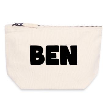 Nom Ben - Pochette zippée en toile 18 x 19 cm - blanc naturel - Devant