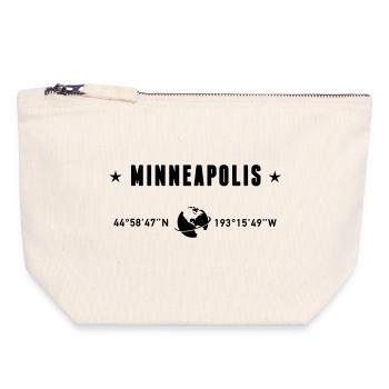 Minneapolis, Minnesota, coordonnées de la planète Terre - Pochette zippée en toile 18 x 19 cm - blanc naturel - Devant