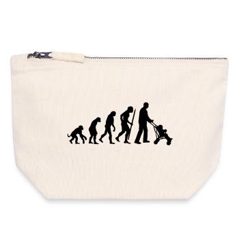 Le développement de la super-papa - Pochette zippée en toile 18 x 19 cm - blanc naturel - Devant