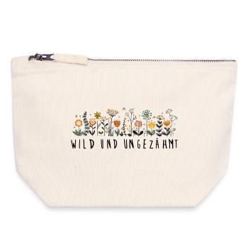 wild und ungezähmt Blume Natur wiesenblume - Canvas Reißverschluss-Täschchen (18 x 19 cm) - Naturweiß - Vorne