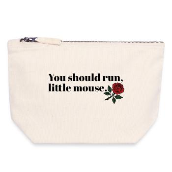 Run Baby Run – Dark Booktok Design - Canvas Reißverschluss-Täschchen (18 x 19 cm) - Naturweiß - Vorne