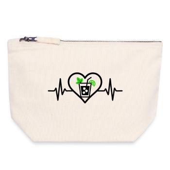 Mojito Heart Aperitif Cocktail - Canvas Zip Pouch 18 x 19 cm - nature - Front