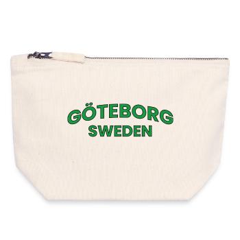 Göteborgs grüner Stadttext - Canvas Reißverschluss-Täschchen (18 x 19 cm) - Naturweiß - Vorne