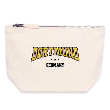 Dortmund Curved Font Design - Canvas Zip Pouch 18 x 19 cm - nature - Front