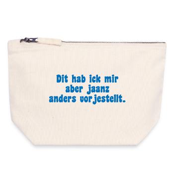 Berliner Icke Spruch - Canvas Reißverschluss-Täschchen (18 x 19 cm) - Naturweiß - Vorne