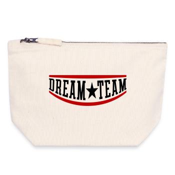 Équipe de rêve Mannschaft - Pochette zippée en toile 18 x 19 cm - blanc naturel - Devant