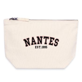Nantes fondée en 1995 - Pochette zippée en toile 18 x 19 cm - blanc naturel - Devant