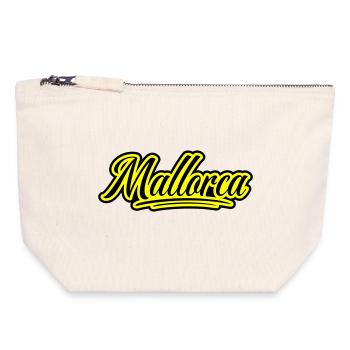 Mallorca Schrift - Canvas Reißverschluss-Täschchen (18 x 19 cm) - Naturweiß - Vorne