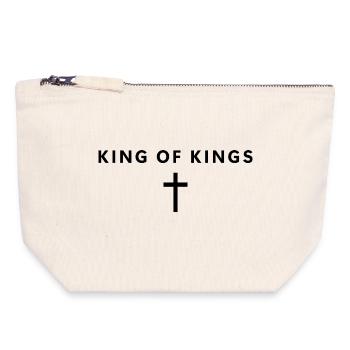 Roi des Rois Foi Minimaliste Jésus Christian - Pochette zippée en toile 18 x 19 cm - blanc naturel - Devant