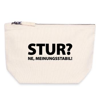 Stubbornness? Ne, opinion stable! - Canvas Zip Pouch 18 x 19 cm - nature - Front
