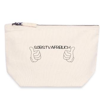 söbstvafreilich - of course, dialect - Canvas Zip Pouch 18 x 19 cm - nature - Front