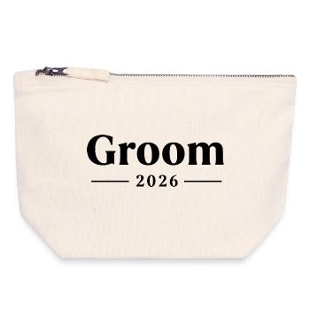 Groom 2026 - Canvas Reißverschluss-Täschchen (18 x 19 cm) - Naturweiß - Vorne