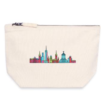 Monument à la ligne d’horizon de la ville de Leipzig Art moderne en ligne - Pochette zippée en toile 18 x 19 cm - blanc naturel - Devant